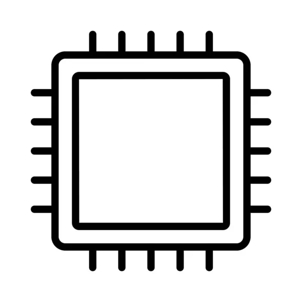 Ícone Vetor Linha Fina Chip —  Vetores de Stock