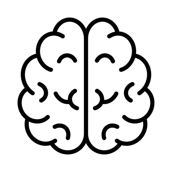 Icône Vecteur Ligne Mince Cerveau — Image vectorielle
