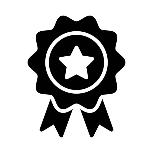 Medal Glyph Flat Vector Icon — Stock Vector
