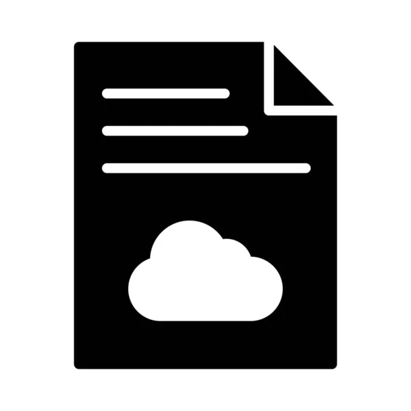 Cloud Glyph Flat Vector Icon — Stock Vector