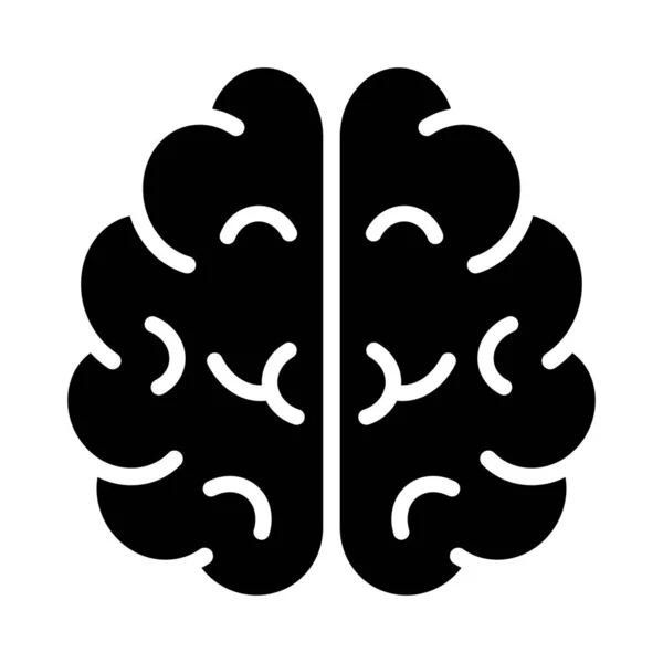 Cerveau Glyphe Plat Vecteur Icône — Image vectorielle