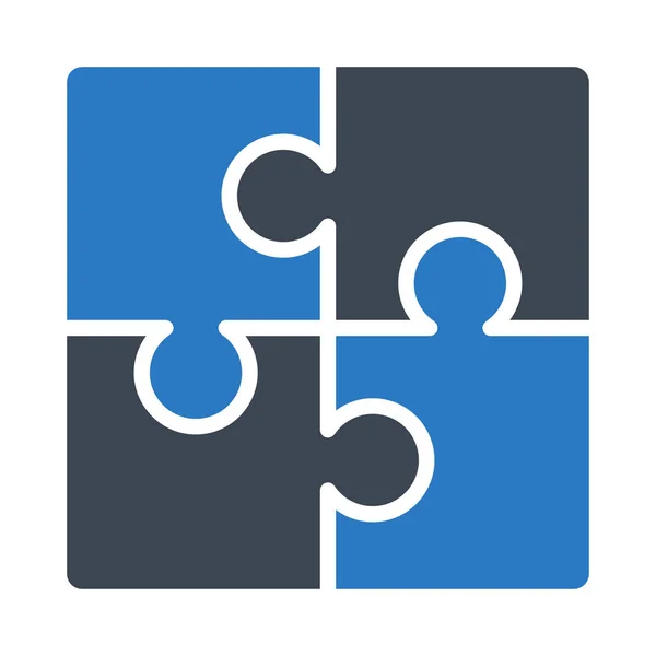 Jigsaw Glyph Colour Vector Icon — Stock Vector
