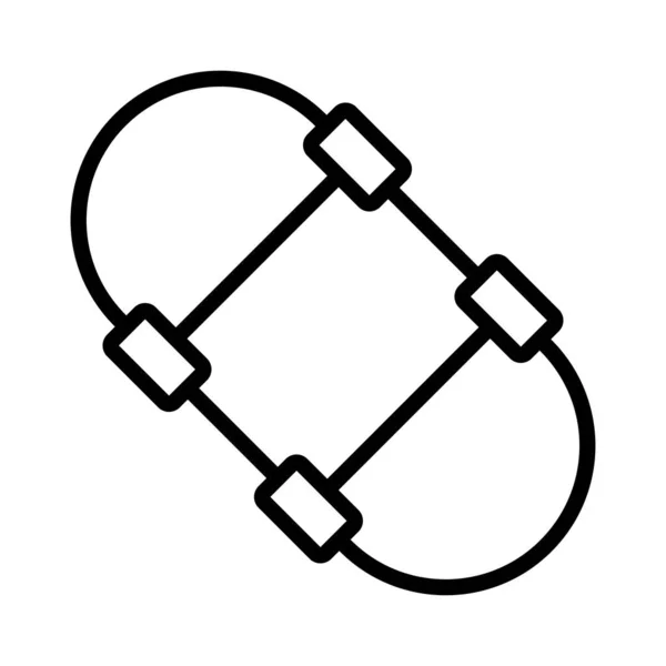 Icône Vecteur Ligne Mince Patinage — Image vectorielle