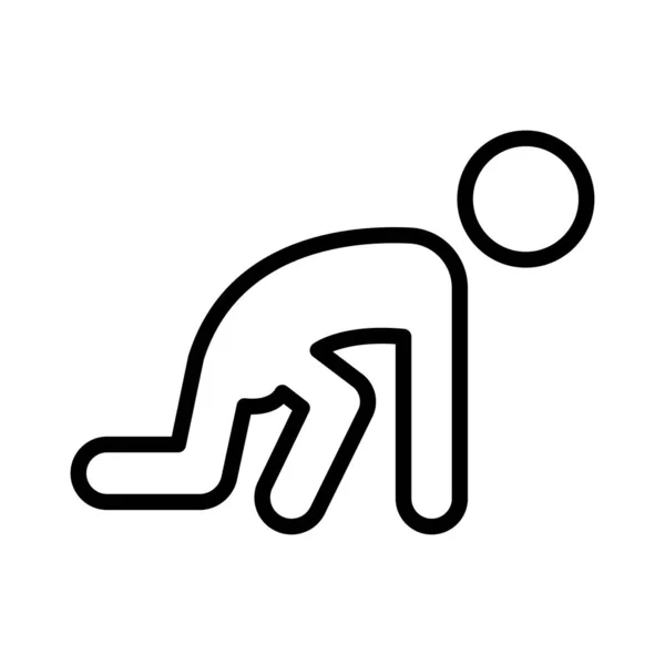 Marathon Dunne Lijn Vector Pictogram — Stockvector