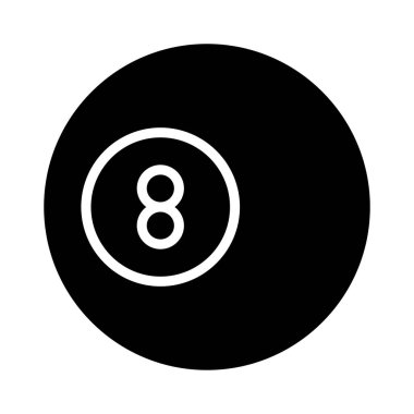bilardo glyph düz vektör simgesi