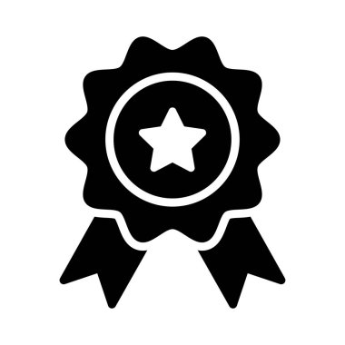 madalya glyph düz vektör simgesi