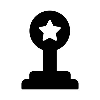 kazanan glyph düz vektör simgesi