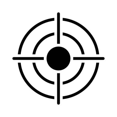 hedef glyph düz vektör simgesi