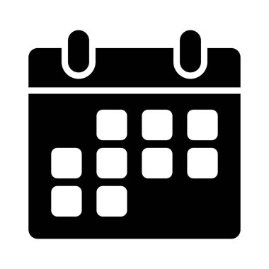 Tarih glif düz vektör simgesi