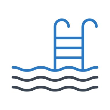 yüzme glyph renk vektör simgesi