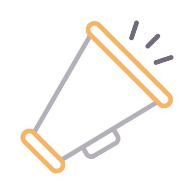 megafon renkli çizgi vektör simgesi