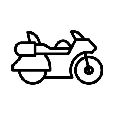 motosiklet ince çizgi vektör simgesi