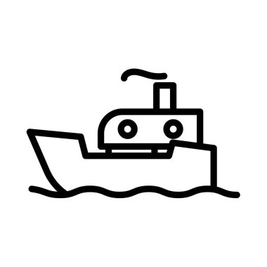 gemi ince çizgi vektör simgesi
