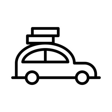 Araba ince çizgi vektör simgesi