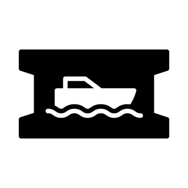 gemi glyph düz vektör simgesi