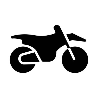 motosiklet glyph düz vektör simgesi