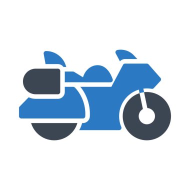 motosiklet glyph renk vektör simgesi