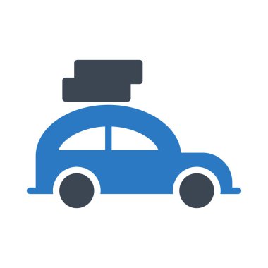 araba glyph renk vektör simgesi