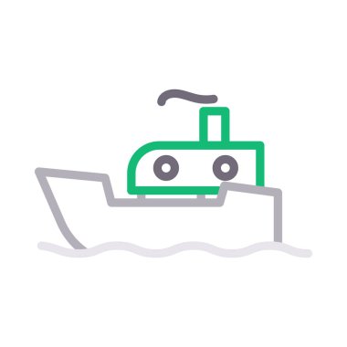 gemi renk çizgisi vektör simgesi