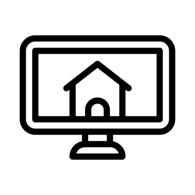 ekran ince çizgi vektör simgesi