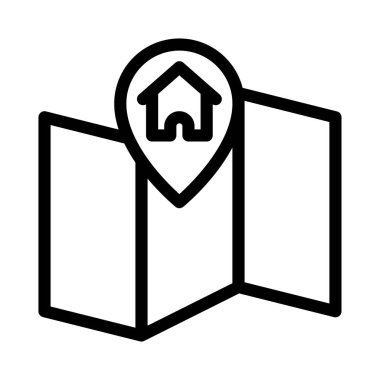 konum ince çizgi vektör simgesi