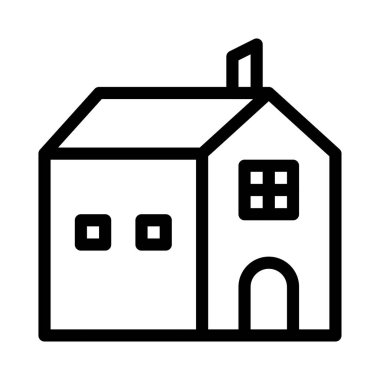 Ev İnce Satır Vektörü Simgesi