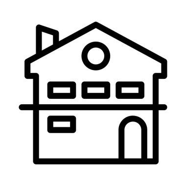 Ev İnce Satır Vektörü Simgesi