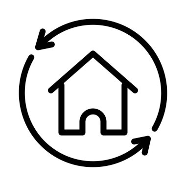 ev ince çizgi vektör simgesi