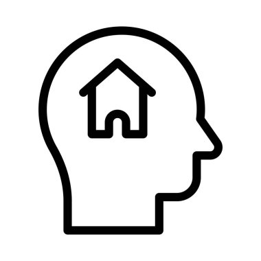 Ev İnce Satır Vektörü Simgesi