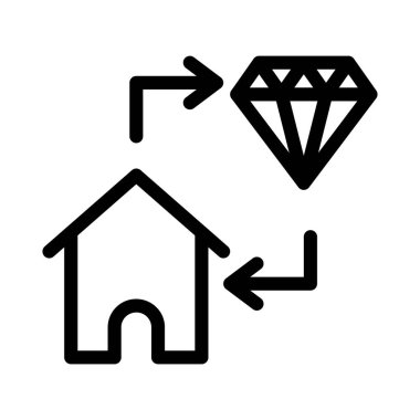 ev ince çizgi vektör simgesi