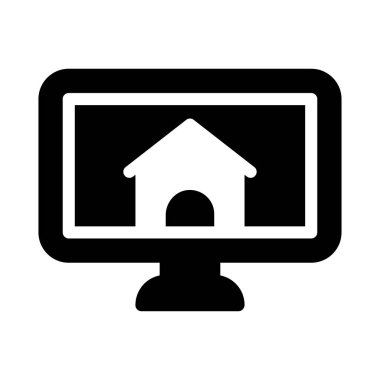 ekran glif düz vektör simgesi