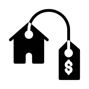 ev glif düz vektör simgesi