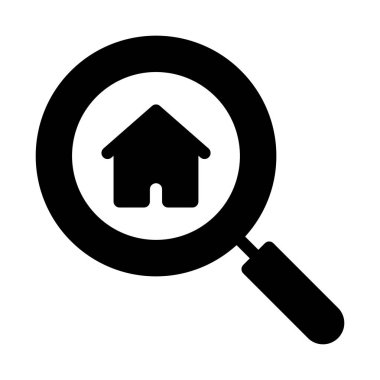 Arama glif düz vektör simgesi