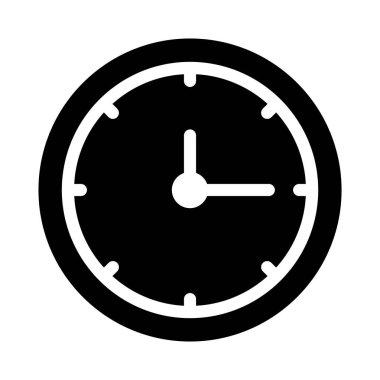 düz saat glif simge vektör