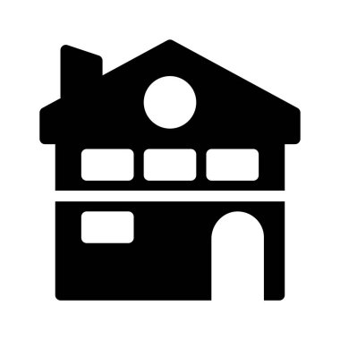 ev glif düz vektör simgesi