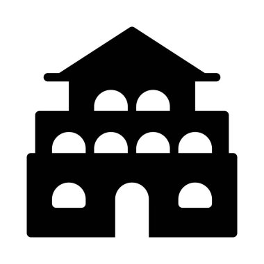 Bina glif düz vektör simge