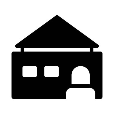 ev glif düz vektör simgesi