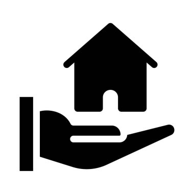 koruma glyph düz vektör simgesi