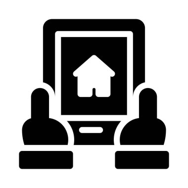 tablet glyph düz vektör simgesi