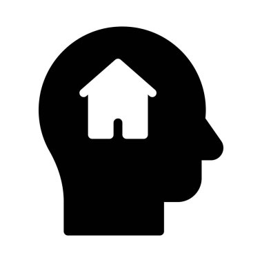 ev glif düz vektör simgesi