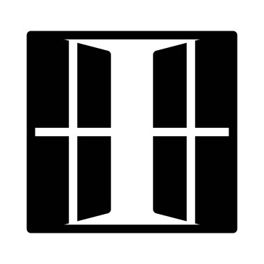 açık glyph düz vektör simgesi