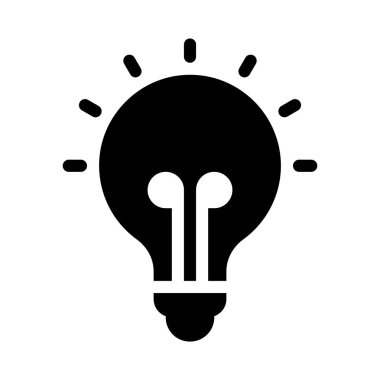 ampul glyph düz vektör simgesi