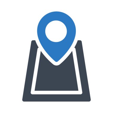 Konum glif renk vektör simge