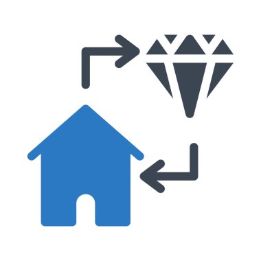 ev glyph renk vektör simgesi