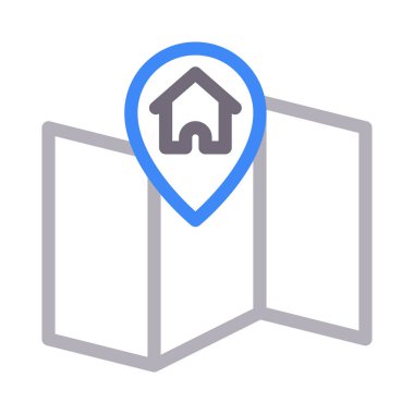 Konum renk çizgi vektör simgesi