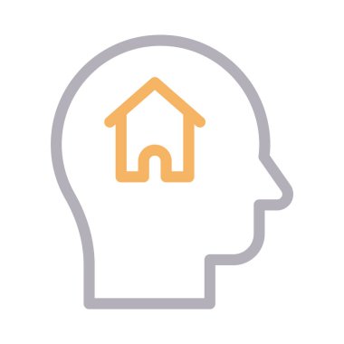 ev rengi çizgi vektör simgesi