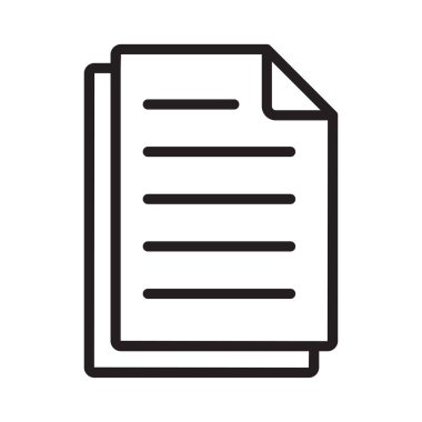 Belge ince çizgi vektör simgesi