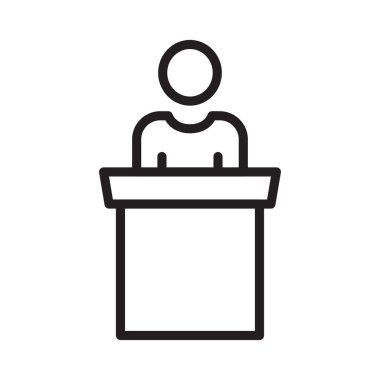 konuşma ince çizgi vektör simgesi