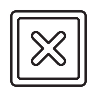 İnce çizgi vektör simgesi çapraz