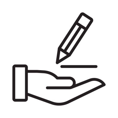 glyph düz vetor simgesi yazmak